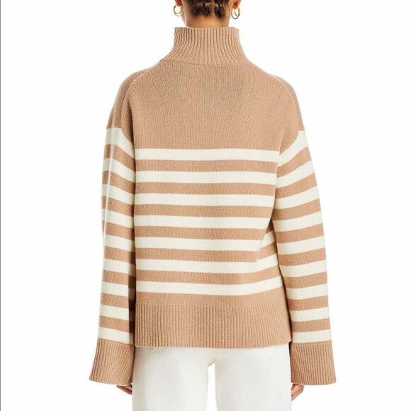 Theory Felted Wool Blend Ribbed Trim Mock Turtleneck Sweater Size Large - Picture 8 of 11